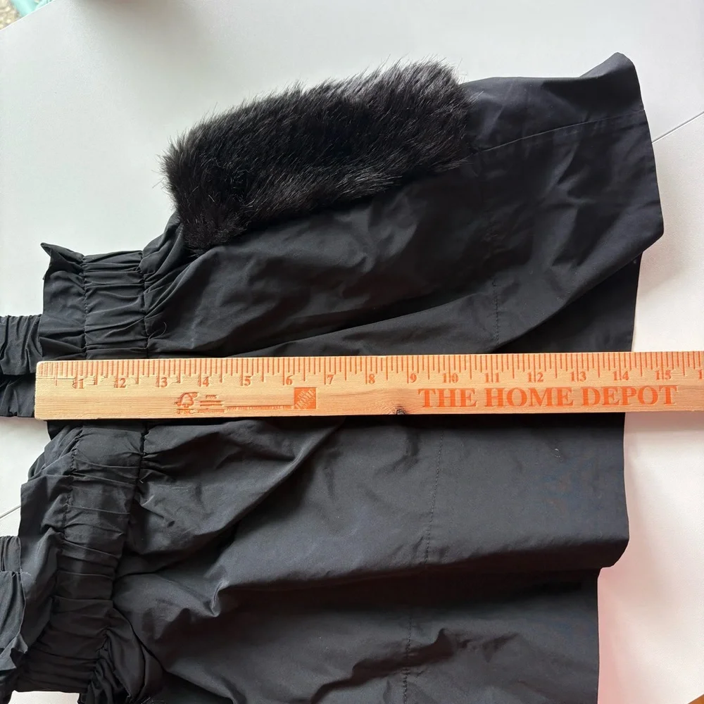 Carbon Solider girls jumpsuit dress 7 Black Sleeveless‎ Top with Fur side